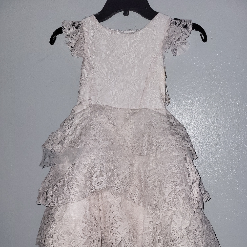 Nwt Girls Size 4 Joyfolie Azalea Lace Tiered Dress in Cream